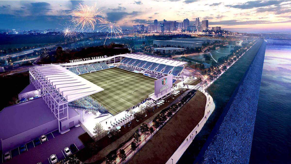 Aerial look at the stadium.
