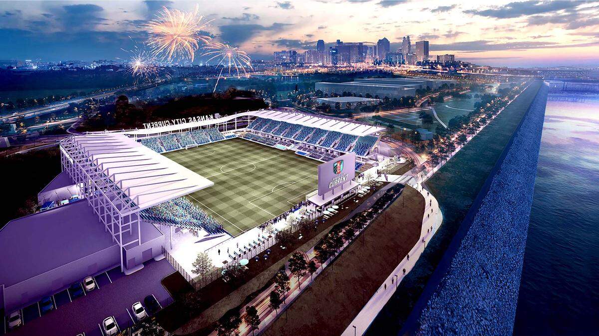 Aerial look at the stadium.