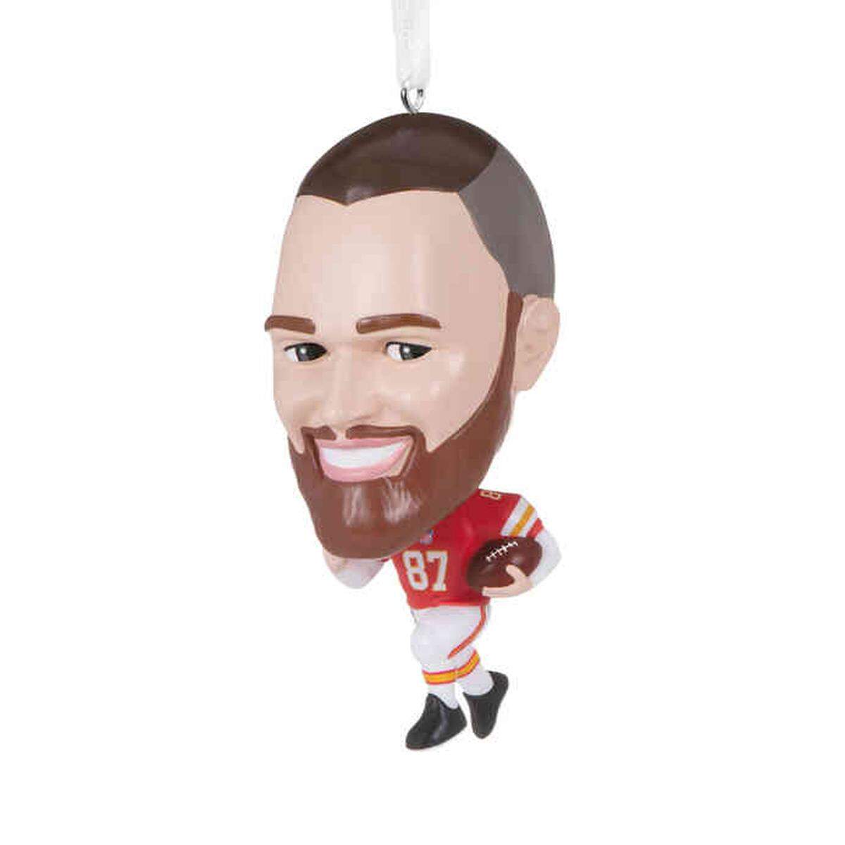Kelce as a “Bouncing Buddy” Hallmark ornament.