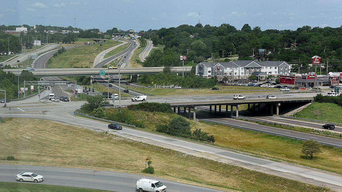 The Interstate 70 and U.S. Highway 63 intersect in Columbia in 2022. The project to expand the major interstate running through Missouri began this summer near Columbia.