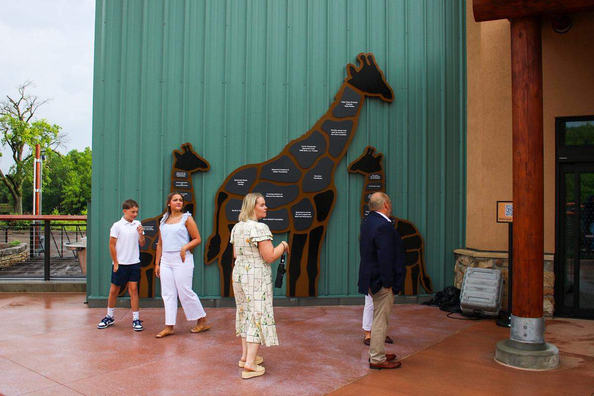 The Kansas City Zoo and Aquarium opened its new Giraffe Crossing exhibit Friday.