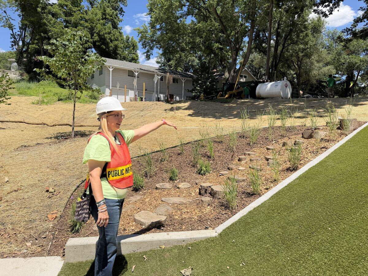 North Kansas City’s Deputy City Administrator Kim Nakahodo strolls through the city’s new park, River Forest Park, on Monday, June 15, 2026, ahead of the long-awaited grand opening and ribbon cutting ceremony on Thursday at 4 p.m.