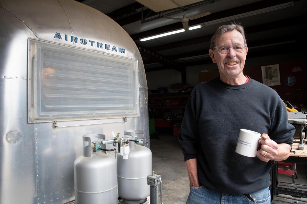 Retired attorney Dale Irwin of Kansas City is rehabbing a 1966 Airstream trailer in a garage in Pleasant Hill, Missouri. He has focused on making lifestyle changes that can improve cognition affected by MCI and Alzheimer’s.