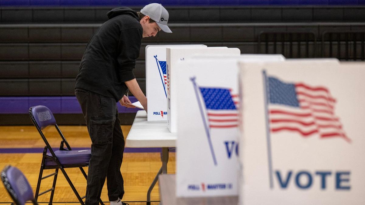 Nick Hoffman voted at Raytown Central Middle School on Tuesday.