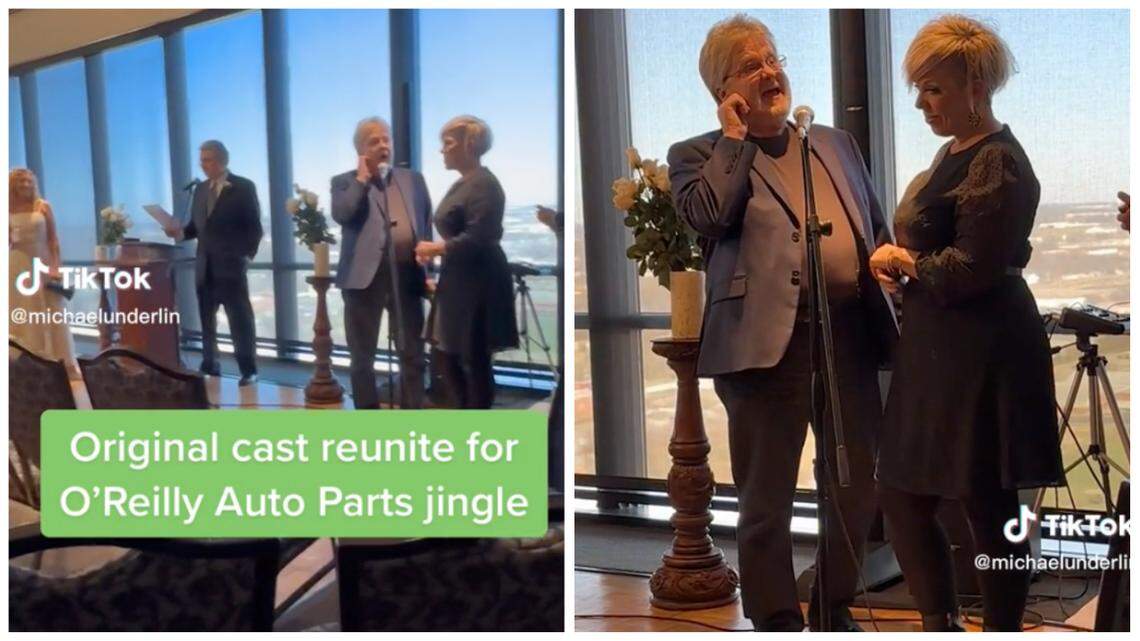 The voice cast of the O’Reilly Auto Parts jingle performed the iconic tune at a wedding in Springfield, Missouri.