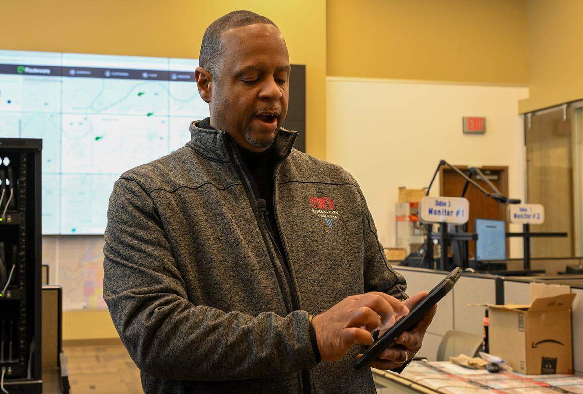 Michael Shaw, the Public Works Director of Kansas City, breaks down the city's preparation plan for the impending winter storm, which the National Weather Service said could dump up to 8 to 9 inches of snow on the metro this weekend, in a press conference on Friday, Jan. 23, 2025. 