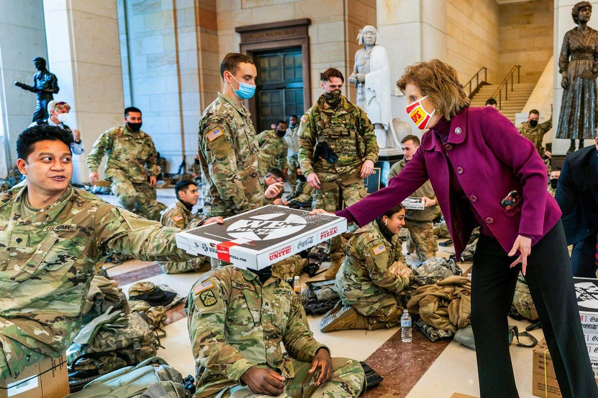 Rep. Vicky Hartzler, R-Mo., hands pizzas to members of the National Guard gathered at the Capitol Visitor Center, Wednesday, Jan. 13, 2021, in Washington, D.C. U.S. Sen. Josh Hawley has endorsed U.S. Rep. Vicky Hartzler’s bid for Senate, saying on Twitter that she “has the integrity, the heart, and the toughness” to represent Missouri.