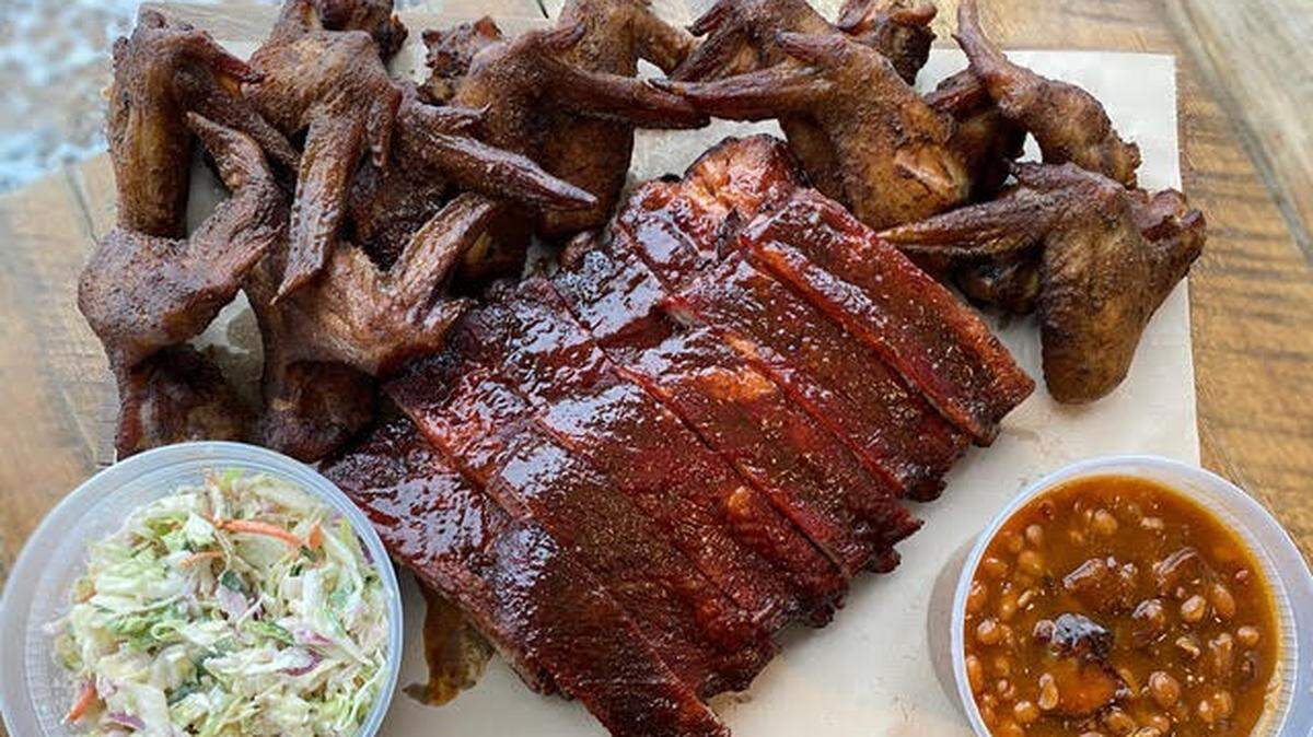 Scott’s Kitchen and Catering at Hangar 29 has served a Run It Back Feast with a full slab of ribs, 12 jumbo whole wings and more.
