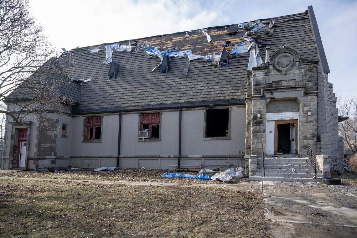 A fire heavily damaged a vacant church in the 2400 block of West Paseo Boulevard in the Beacon Hill neighborhood Sunday night. The church, West Paseo Christian Church, was seen on Monday, Jan. 5, 2025. 
