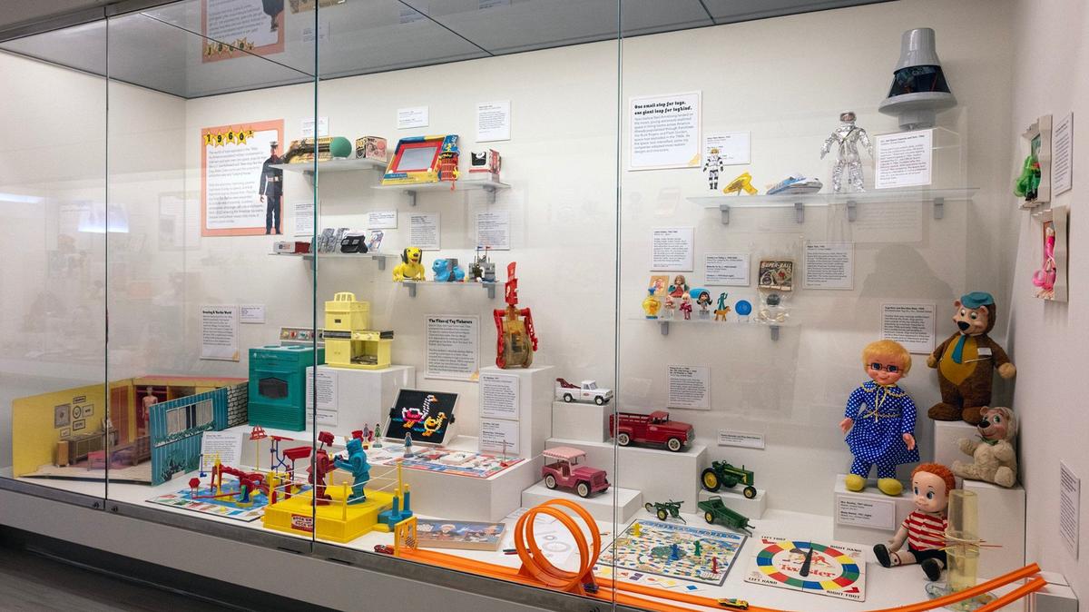 The National Museum of Toys and Miniatures is packed with nostalgia from the 1960s, including ​Etch A Sketch, Hot Wheels, Rock ‘Em Sock ‘Em Robots and a Mrs. Beasley doll.