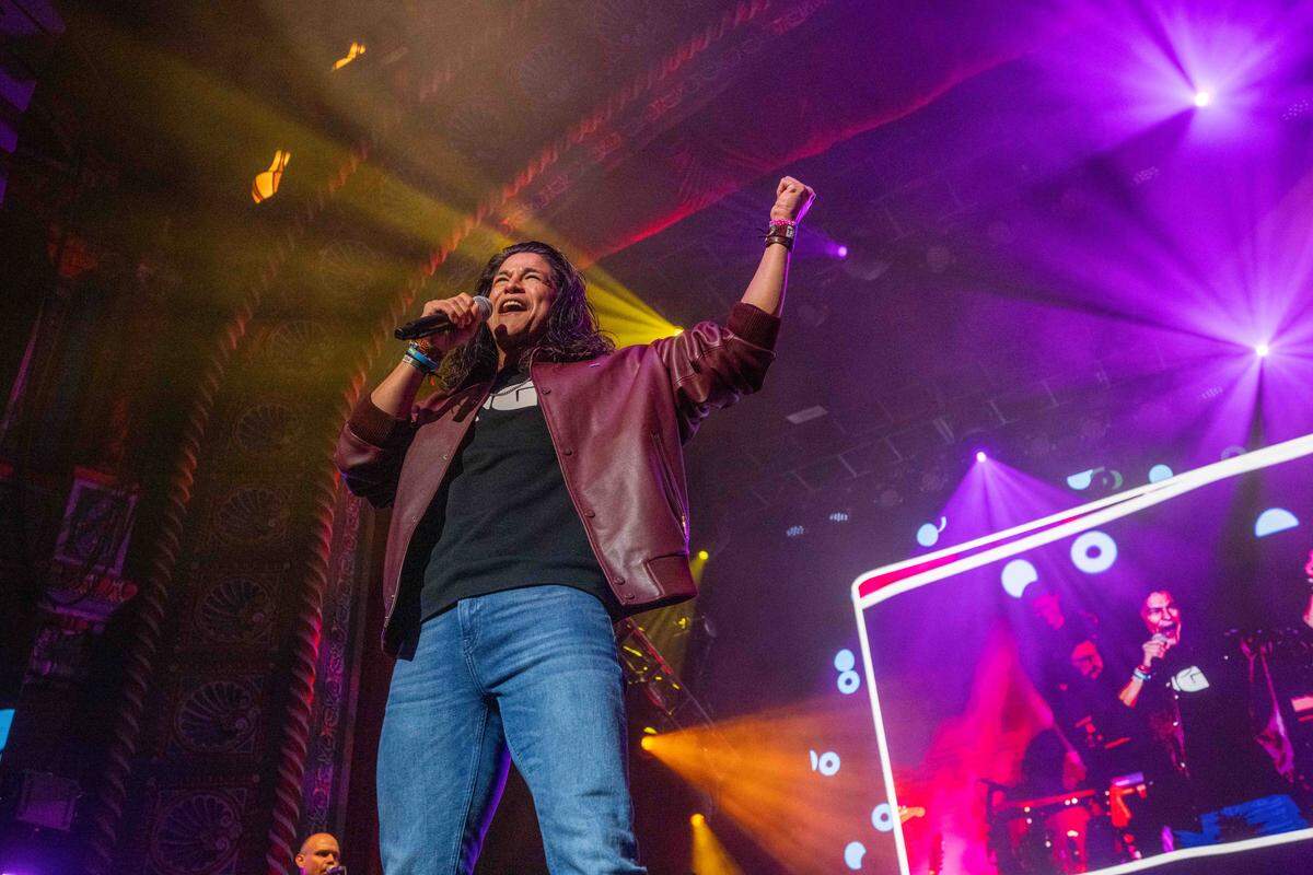 Cristo Fernandez performs at Thundergong! on Saturday, November 8, at Uptown Theater in Kansas City. The annual fundraiser was hosted by Jason Sudeikis and featured live music performances and moments of comedy.