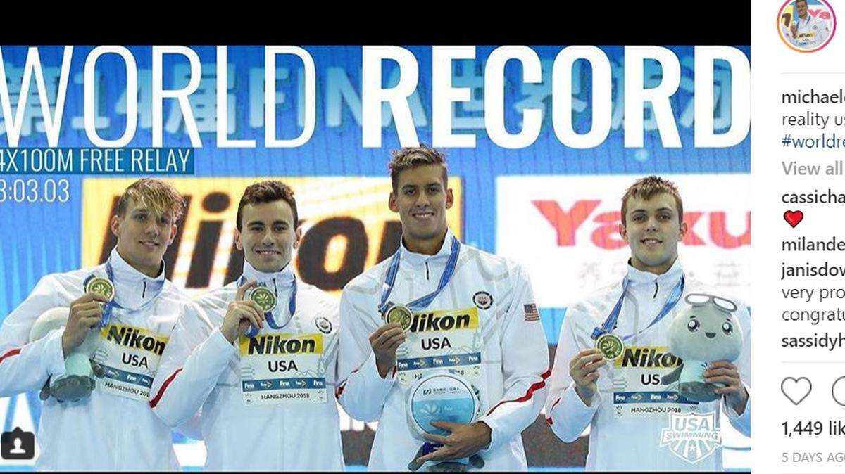 Former Mizzou swimmer Michael Chadwick posted this photo from China on his Instagram.