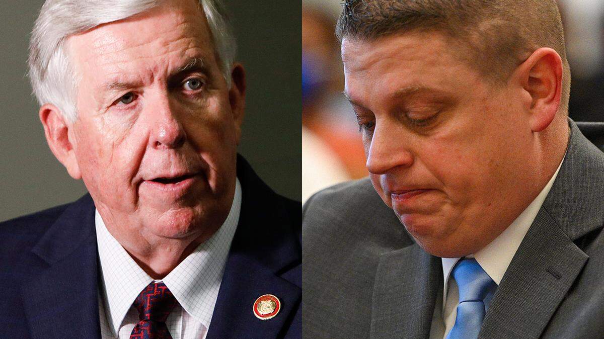 Missouri Gov. Mike Parson, left,  should take ruling against former Kansas City Police Department detective Eric DeValkenaere seriously as he considers pardon.