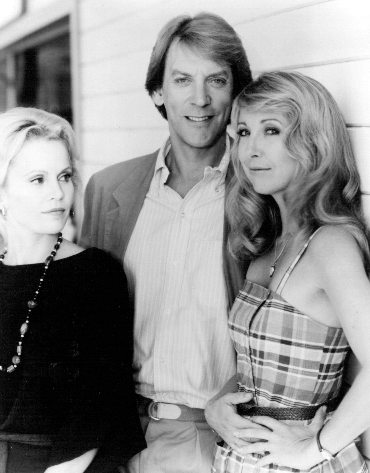 “The Winter of Our Discontent” is a Hallmark Hall of Fame presentation based on John Steinbeck’s novel, which aired on CBS-TV on Tuesday, December 6, 1988. The drama stars Donald Sutherland, center, as a grocery clerk who, facing social and financial pressures, becomes involved in a scheme to defraud his friends. Teri Garr, right, and Tuesday Weld, left, also star, with Michael Gazzo, Richard Masur, and special guest star E.G. Marshall.
