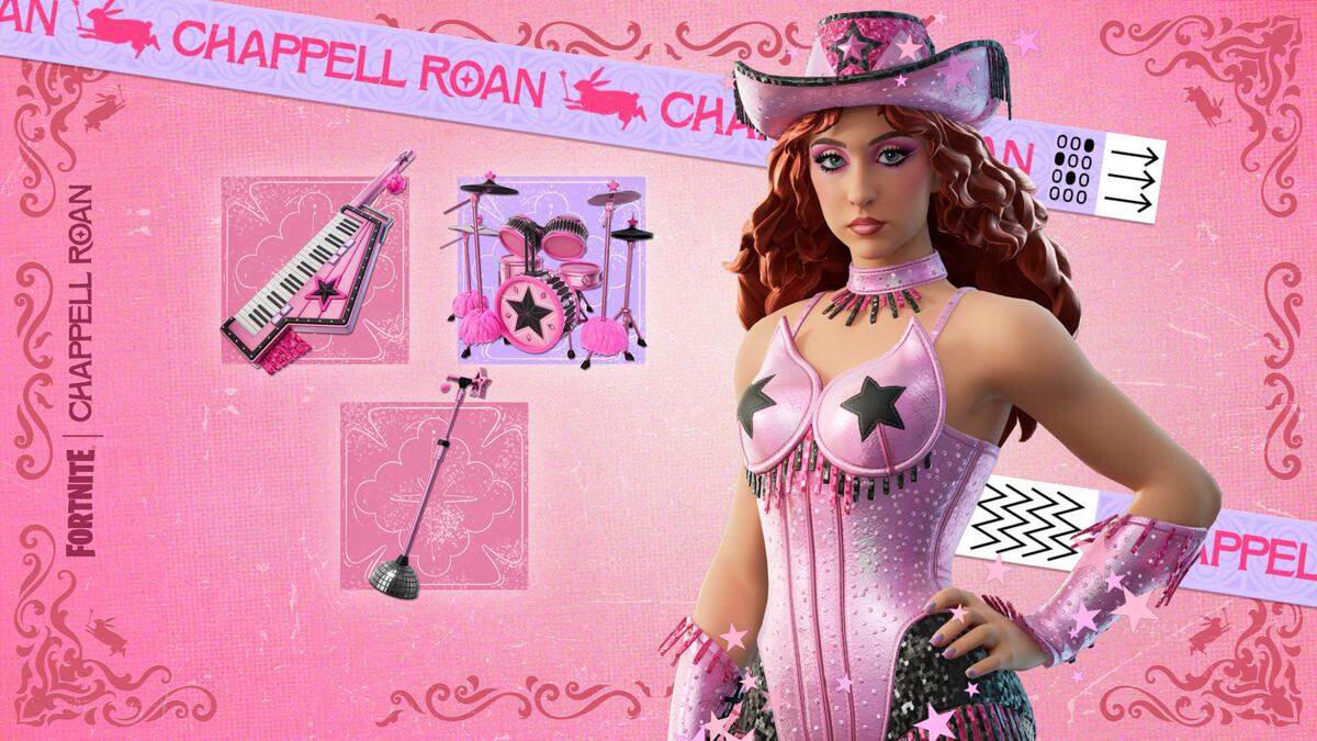 Fortnite users who purchase the game’s music pass for season 13 of Fortnite Festival can earn a pink costume for Chappell Roan, based on her “Pink Pony Club” theme worn at concerts.