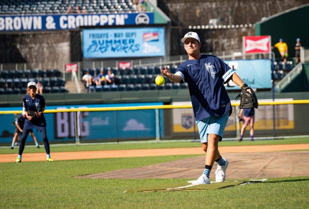 Kevin Rahm (“Desperate Housewives,” “Mad Men”) pitched during the Big Slick celebrity softball game at Kauffman Stadium last year. He returns to the event in June.
