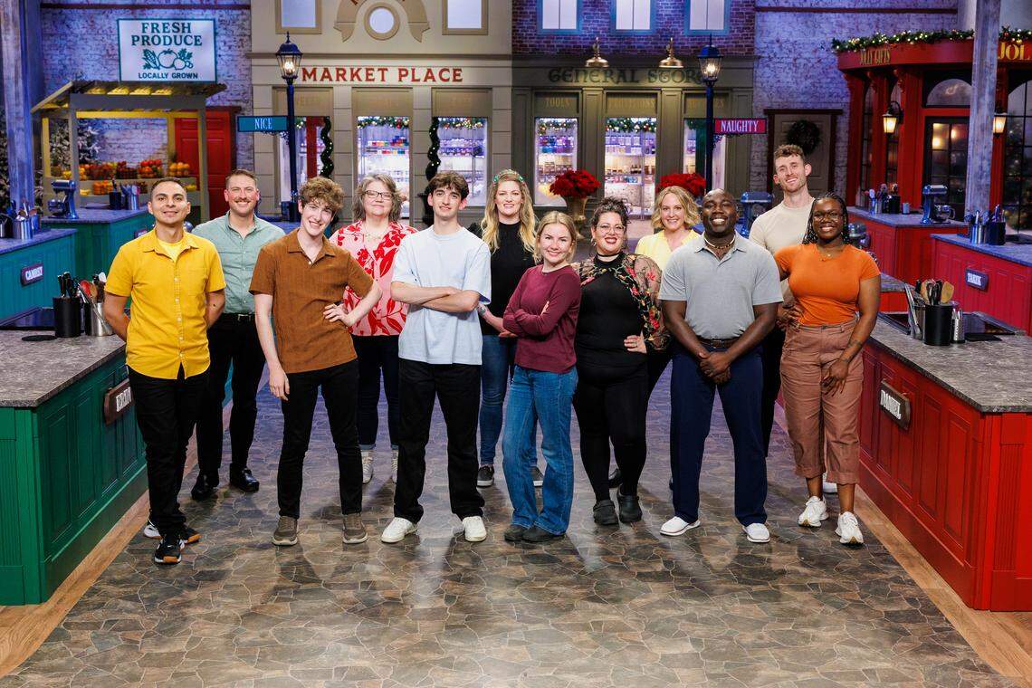The contestants on season 12 of “Holiday Baking Championship.”
