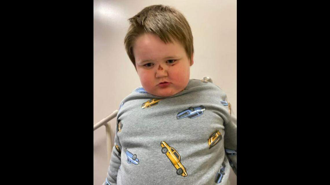 Authorities are searching for the young boy’s family.