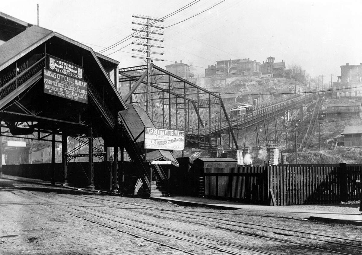 View of the Ninth Street Incline from the West Bottoms, 1895.