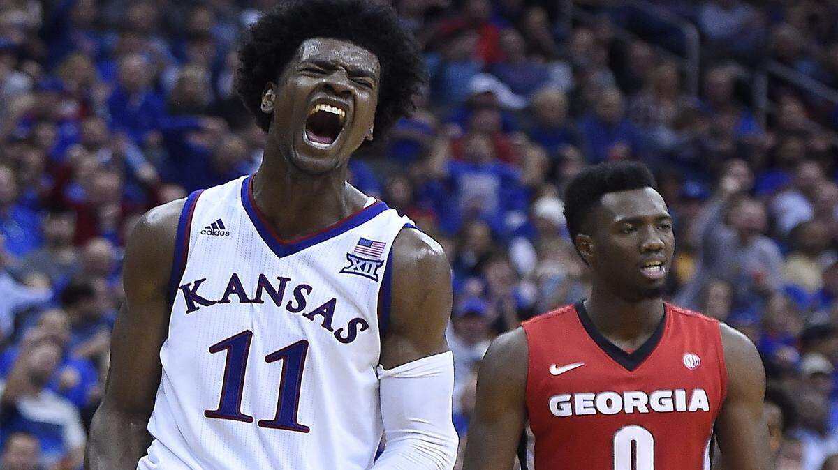 After beating Georgia 65-54 to win the CBE Hall of Fame Classic at the Sprint Center, Josh Jackson (left) and the rest of the No. 5 Jayhawks are back in action tonight as Kansas hosts UNC Asheville at 7 p.m. in Allen Fieldhouse.