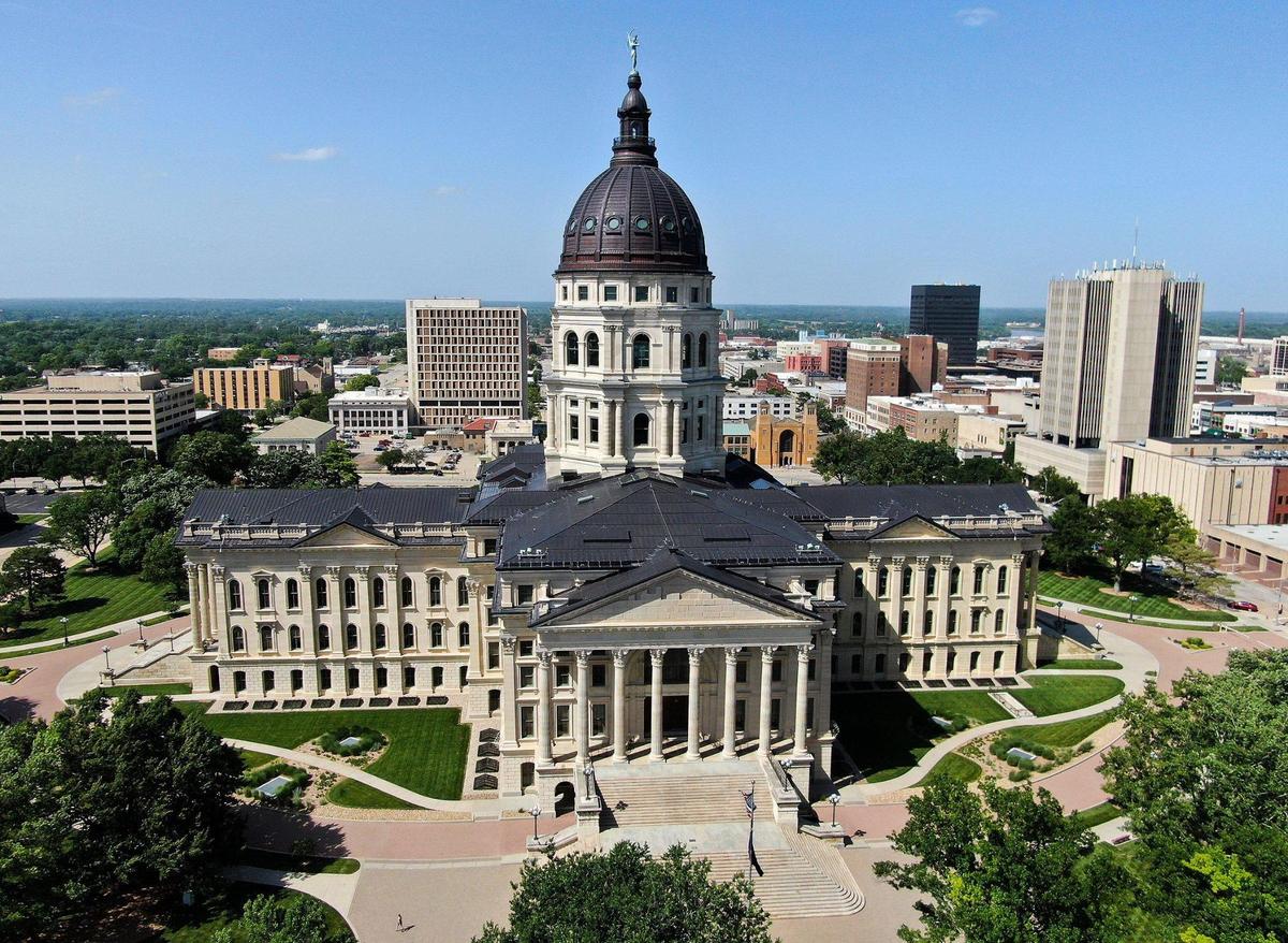 Kansas State Capitol building in Topeka, Kansas.