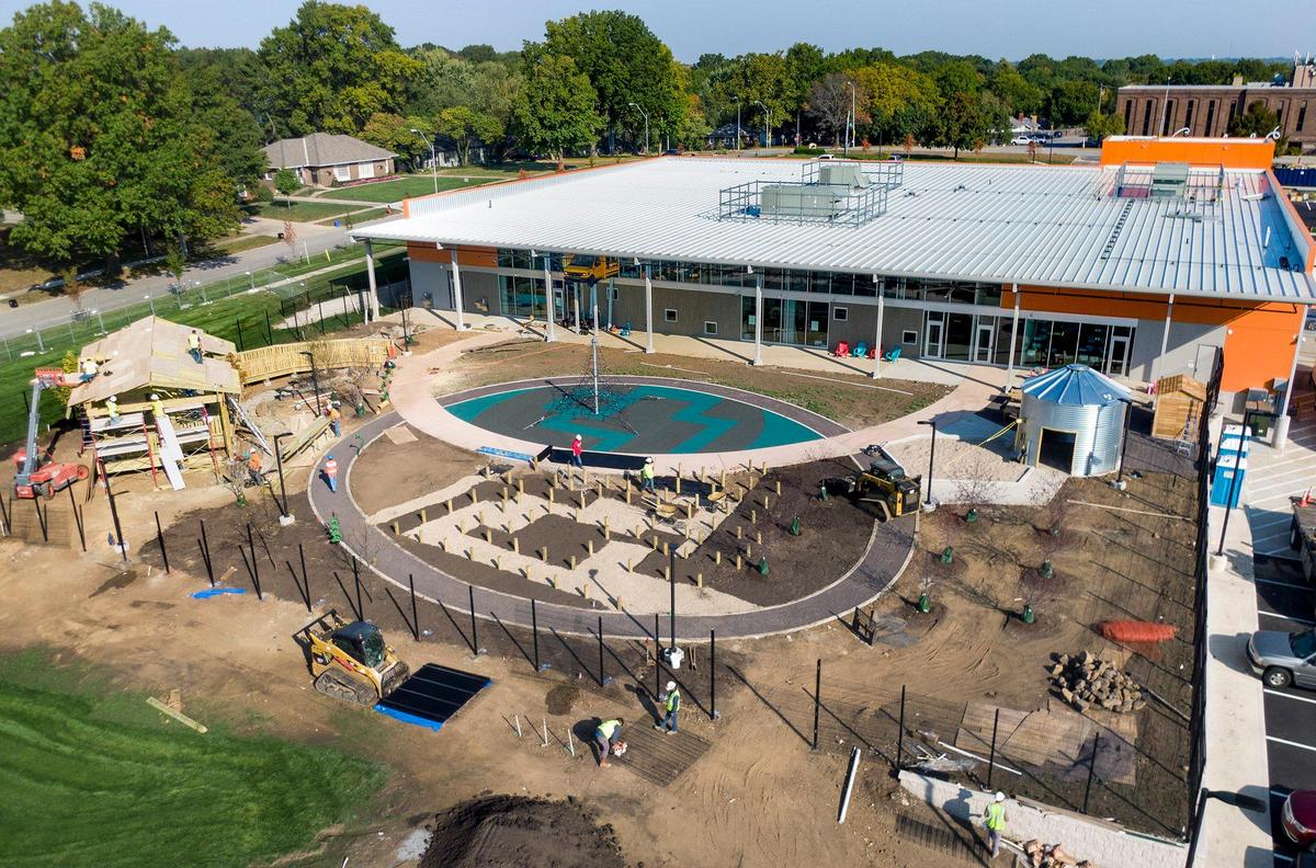 The new Wonderscope features an expansive outdoor play and learning space called NatureScope, which includes a tree house for children of all abilities, left, climbing structure and an agricultural-based learning area, right.