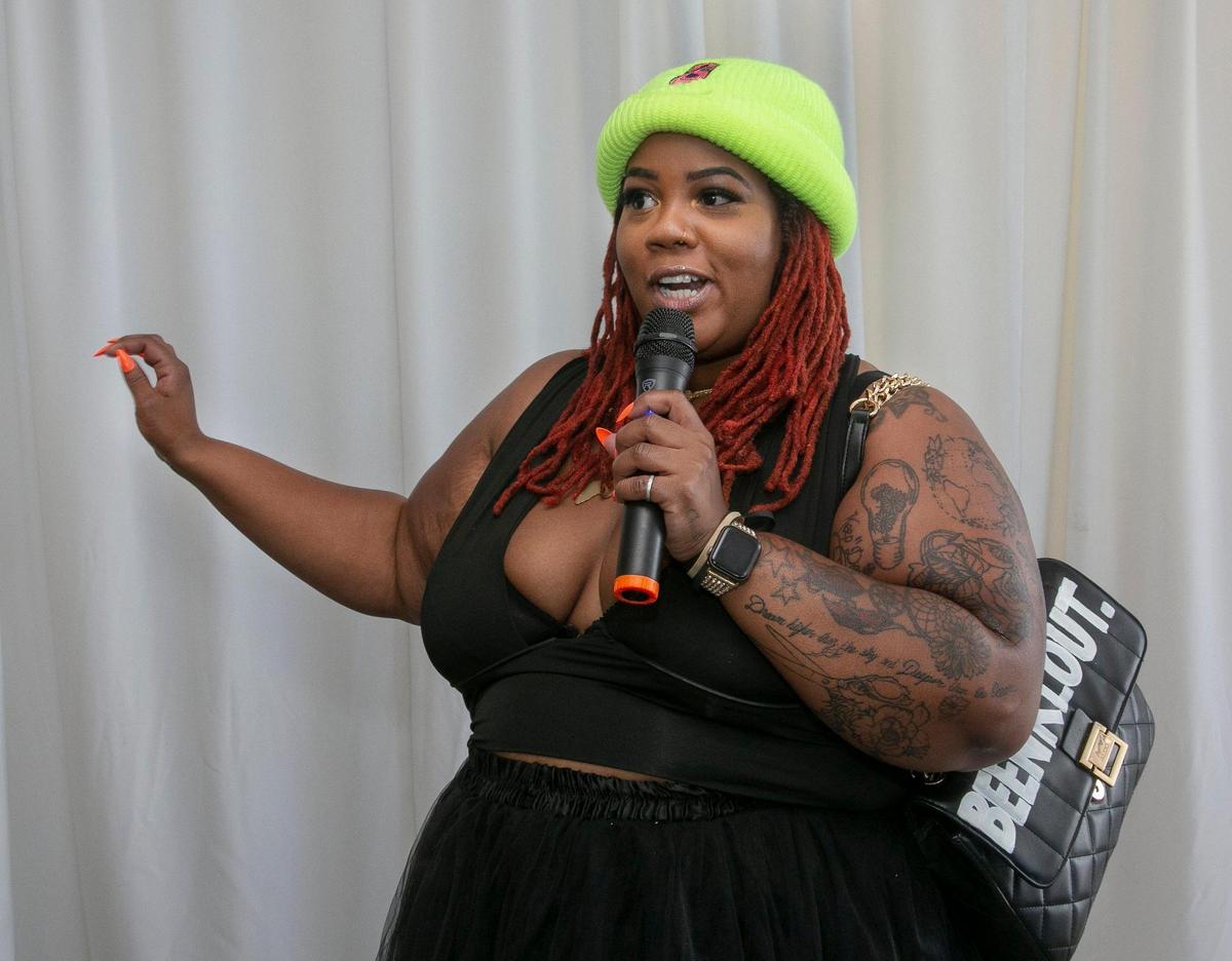 Comfort Stennis, coordinator of the fashion show for the past four years, is also the owner of Klout Clothing, which was featured.