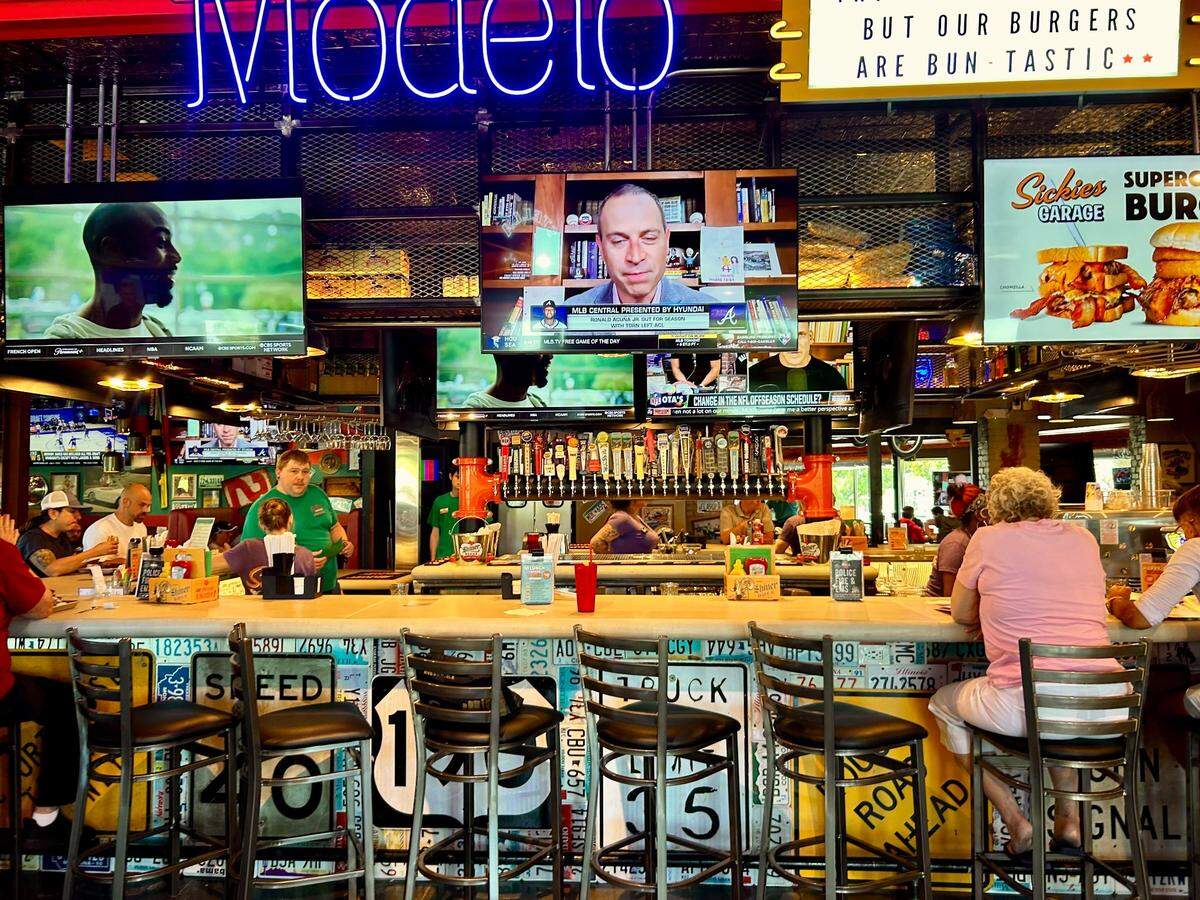 A bar in Sickies Garage sells boozy shakes, cocktails and beer.