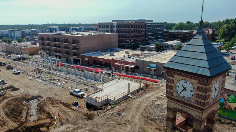 See how construction of new farmers market is reshaping downtown Overland Park