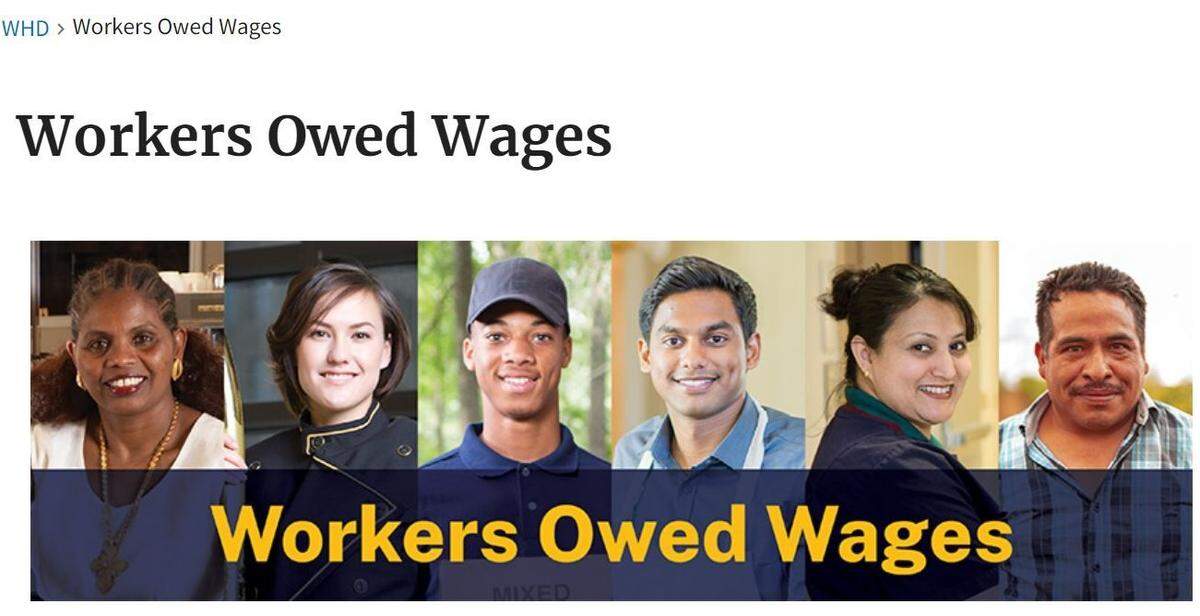 A graphic for the Workers Owed Wages online tool is seen on the U.S. Department of Labor’s Wage & Hour Division website.