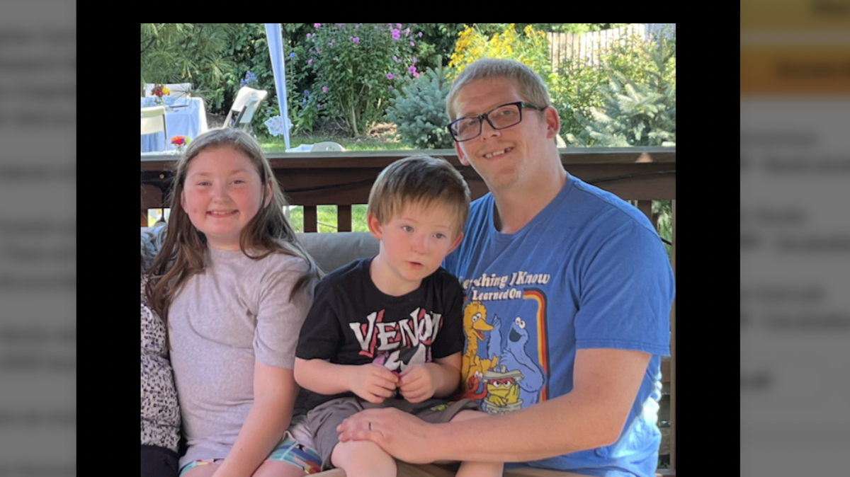 Five-year-pld Alistair Lamb (center), center, died on April 9 when his Lexington, Missouri home exploded due to a nearby gas leak. Ten-year-old Camillia ‘Cami’ Lamb, left, and the childrens’ father Jacob Cunningham, right, survived the explosion with severe burns.