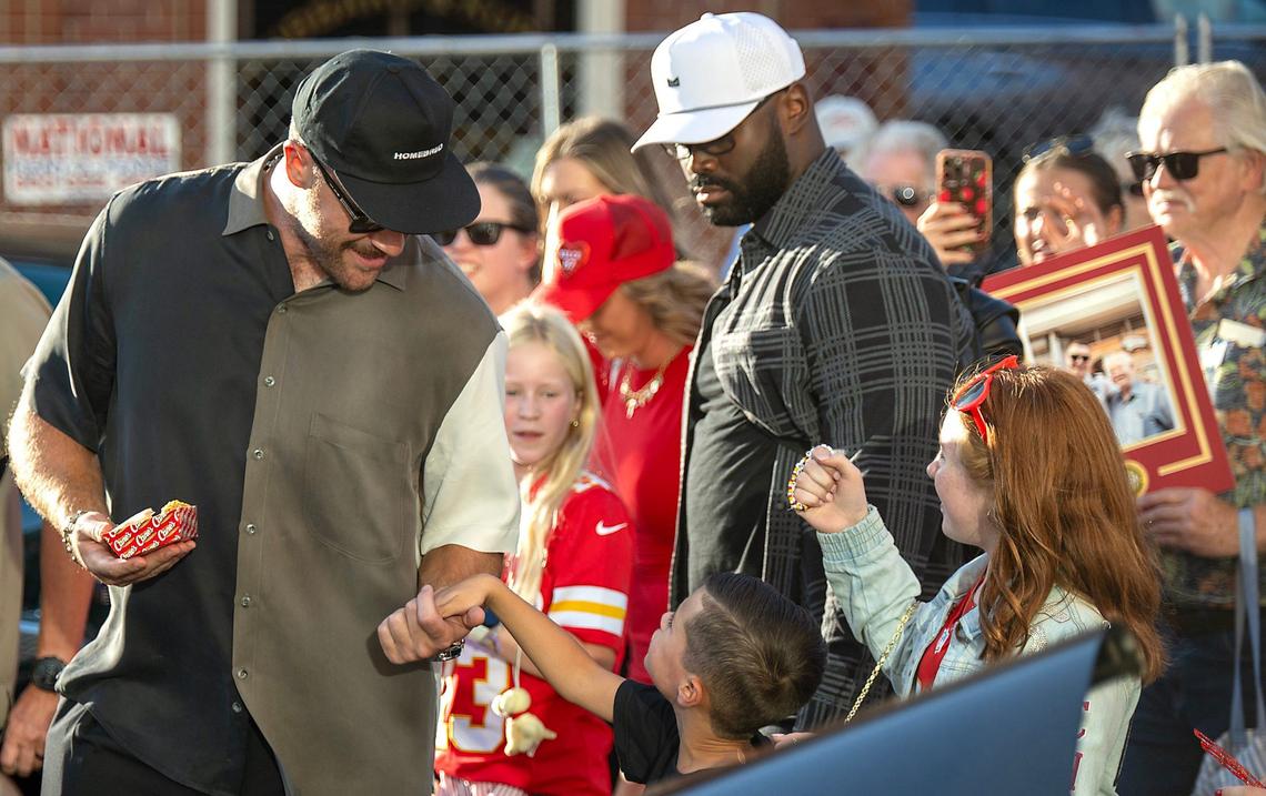 Travis Kelce greeted young fans and car enthusiasts at Kelce Car Jam in Kansas City on Saturday, October 5, 2024.