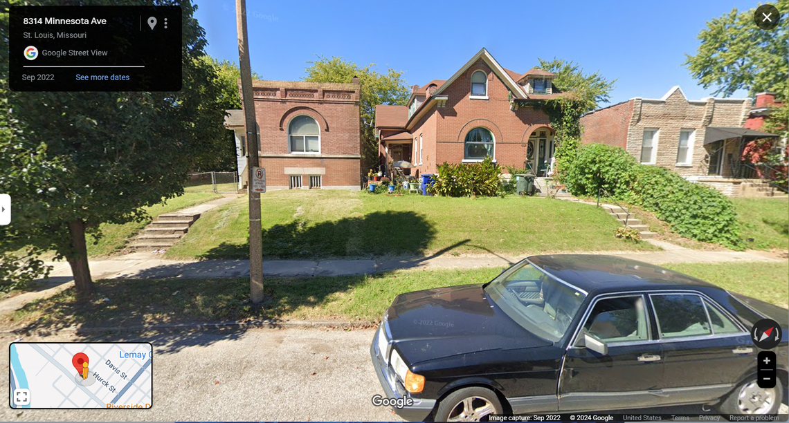 Street view image of 8314 Minnesota Avenue in St. Louis is where police suggested the woman was held.
