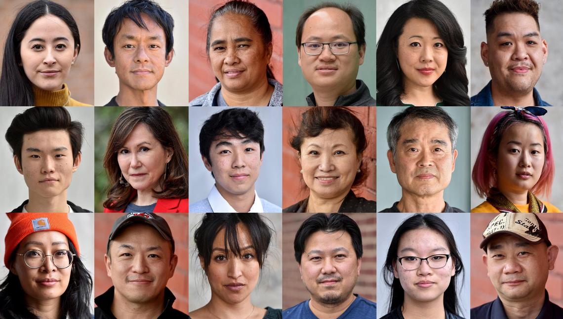 Some 80,200 Asian people live in the Kansas City area. Here are 18 of them. Top row, from left: Kayla Reed, Kris Siriwangchai, Senry David, Yongfu Wang, JiaoJiao Shen, Michael Ho. Second row: Samuel Wang, Katie Kwo Gerson, Grant Mao, Karen Lo, Hung Do Choi, Madoka Koguchi. Third row: Jackie Nguyen, Donny Lo, Bety Le Shackelford, Joe Diep, Nancy Pei, Peng Her.