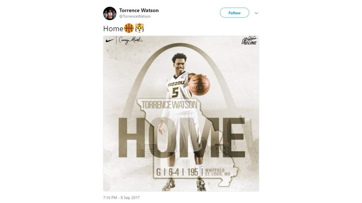 Torrence Watson has signed to play basketball at Missouri in the fall of 2018.