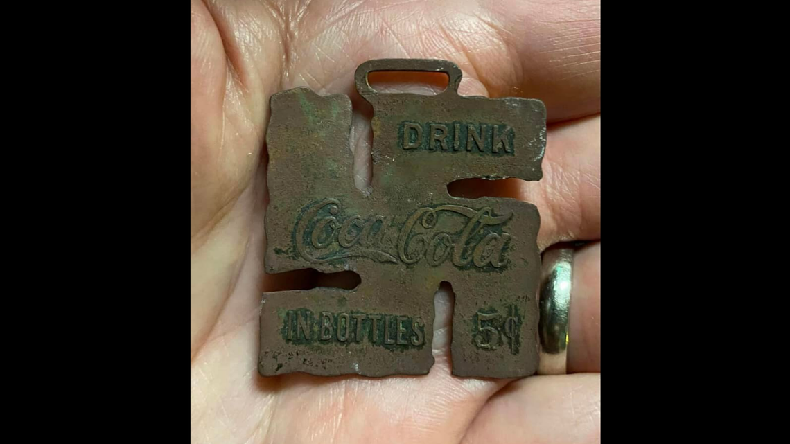 A swastika bearing the Coca-Cola logo was unearthed in Chattanooga, Tennessee.
