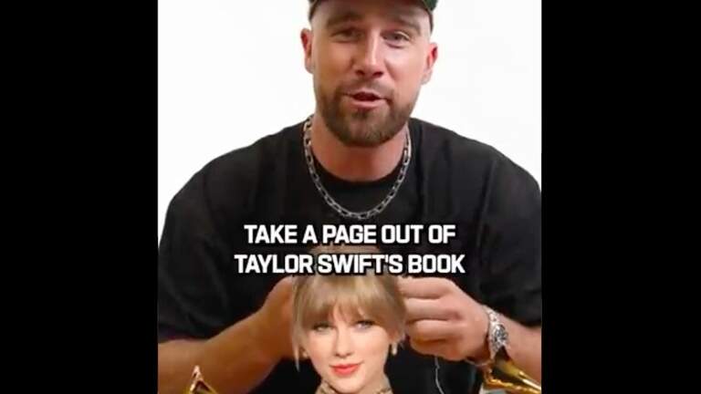 Just like the Swifties, Chiefs’ Travis Kelce can make friendship bracelets, too. Watch