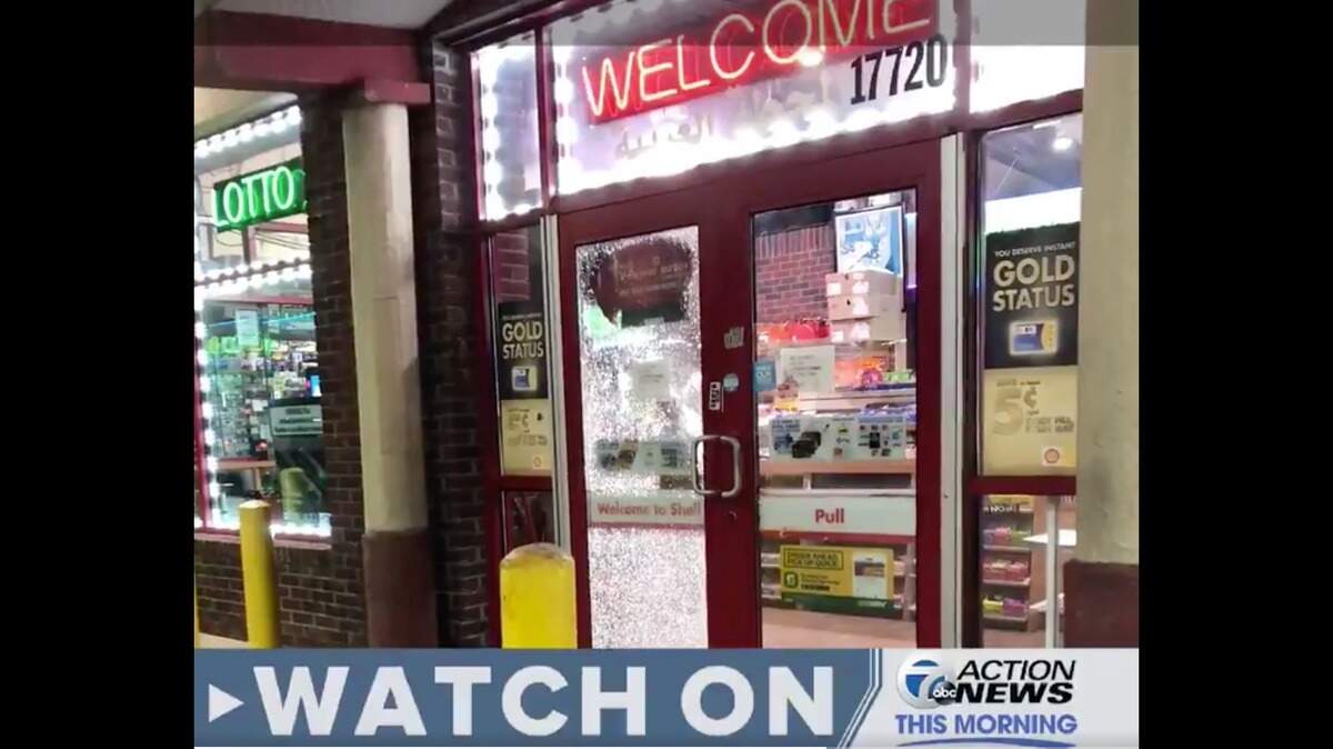 A cashier in Detroit, Michigan shot at a chip thief but hit a customer, instead, police say.