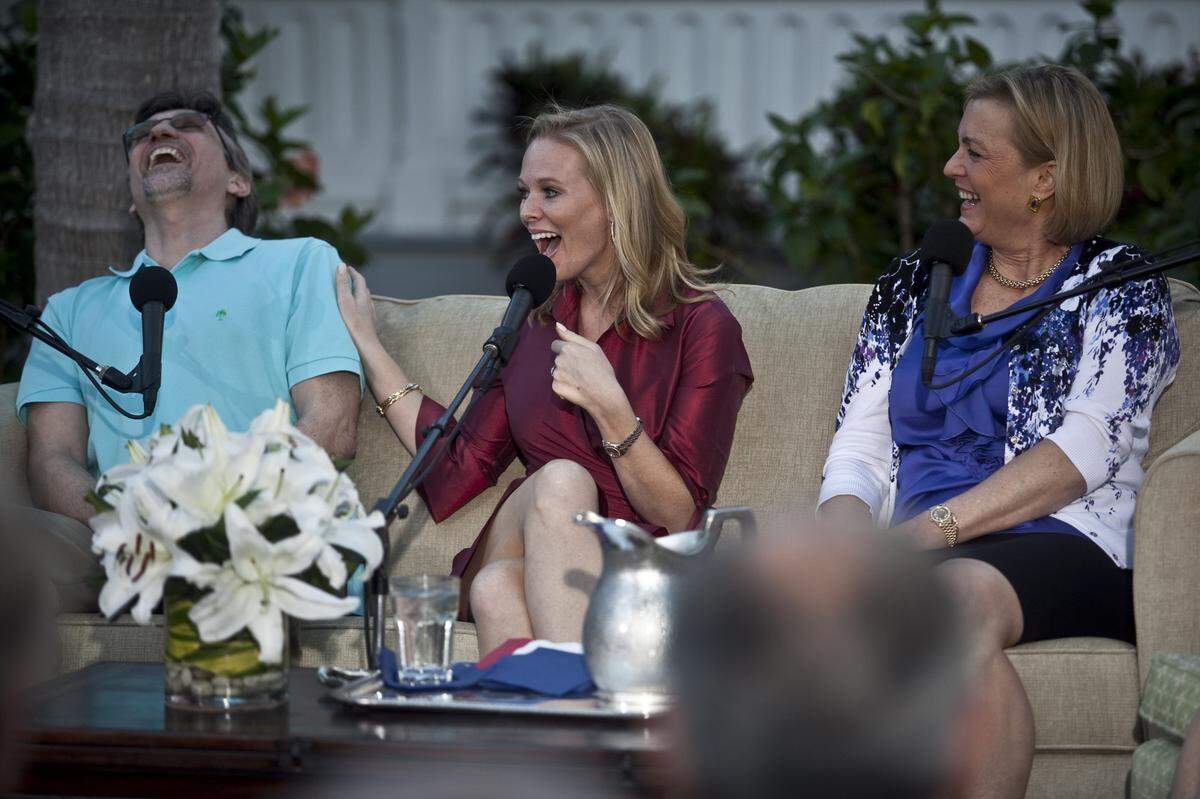 Before they formed an official society, descendants of former presidents would sometimes gather at President Harry Truman’s retreat in Key West Florida. In 2011, Clifton Truman Daniel (Truman’s grandson), Margaret Hoover, center (great-granddaughter of Herbert Hoover), and Susan Ford Bales (daughter of Gerald Ford) shared a light moment.