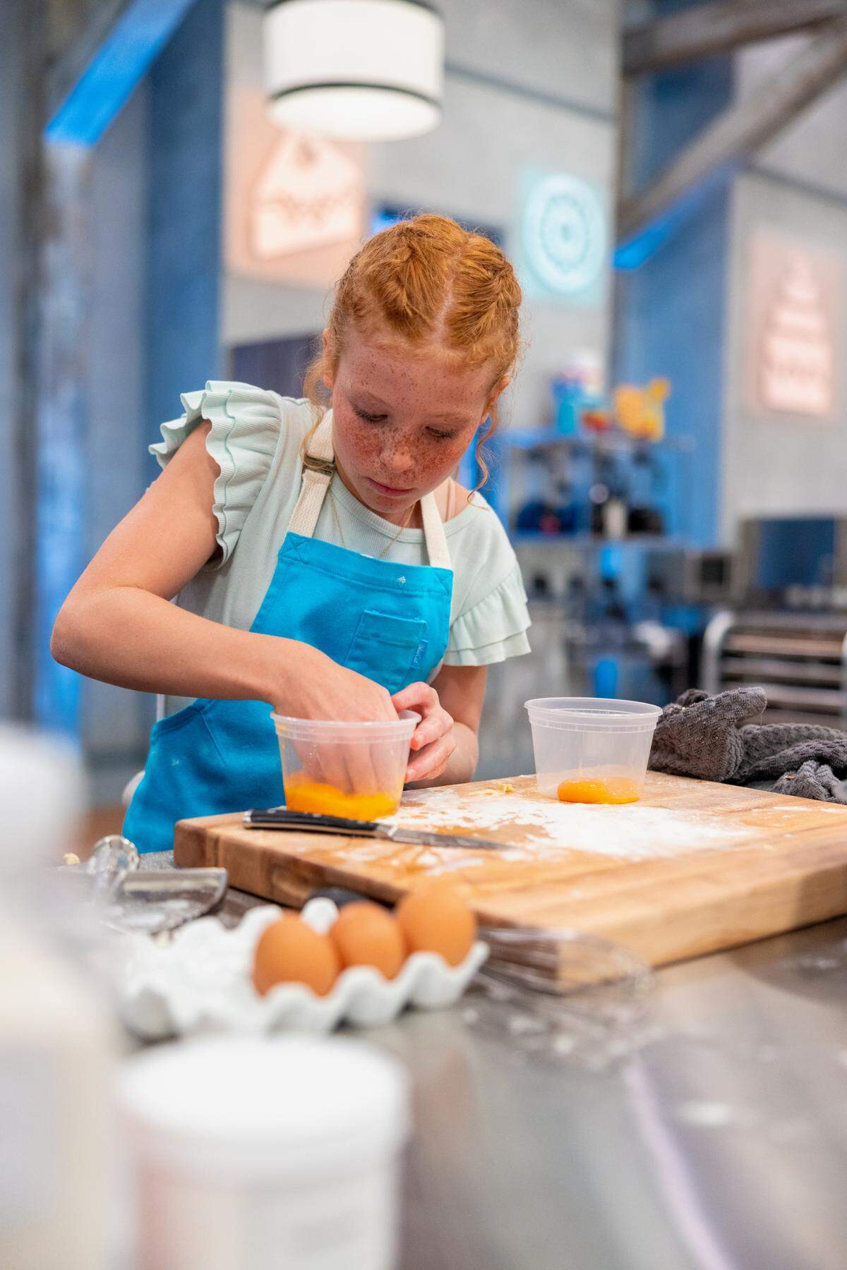 Piper Lowe’s game face on “Kids Baking Championship.”