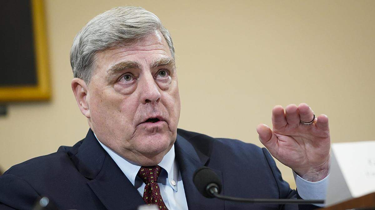 Mar 19, 2024; Washington, DC, USA; Fmr. Chairman of the Joint Chiefs of Staff Gen. Mark Milley testifies before the House Foreign Affairs committee during a hearing about the U.S. withdrawal from Afghanistan.. Mandatory Credit: Jack Gruber-USA TODAY