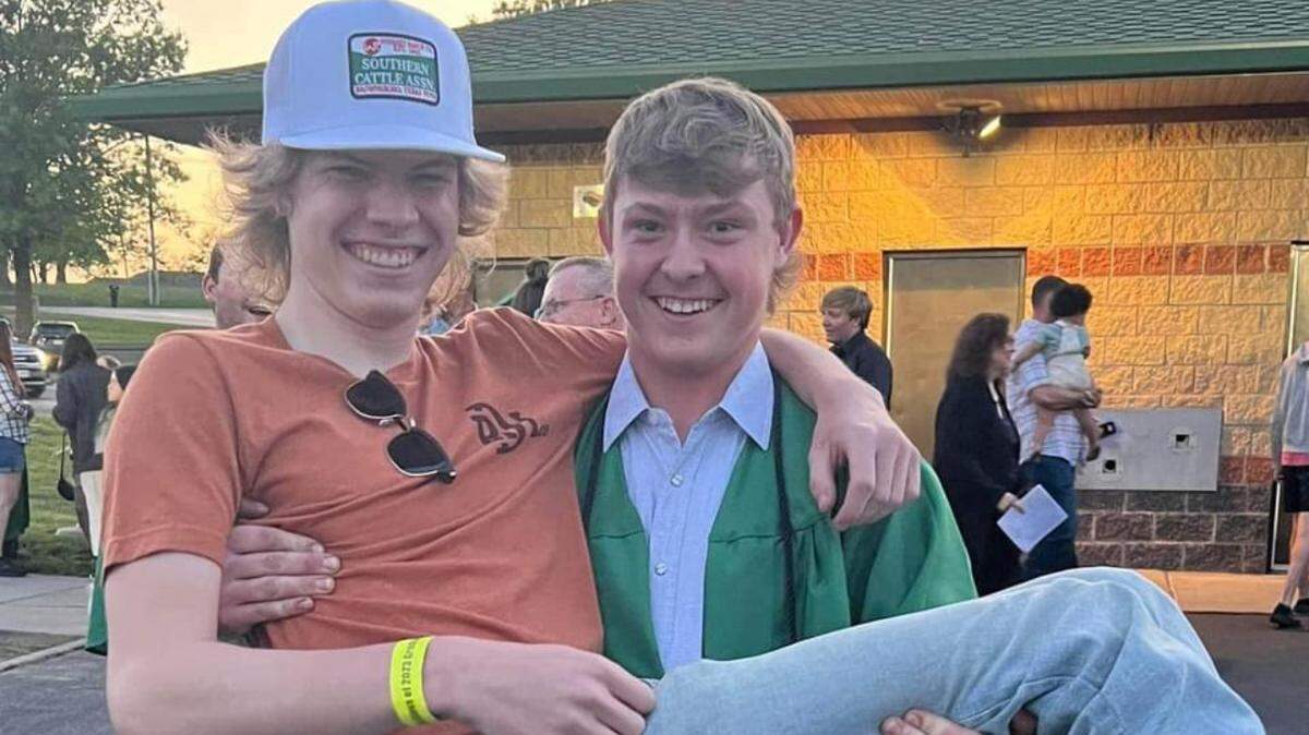 Kaedon Phalp and Hunter Hall have been best friends since meeting at Smithville High School. The men were attempting to help another motorist on the road when Phalp, left, was struck by an alleged drunk driver leaving a wedding reception nearby.