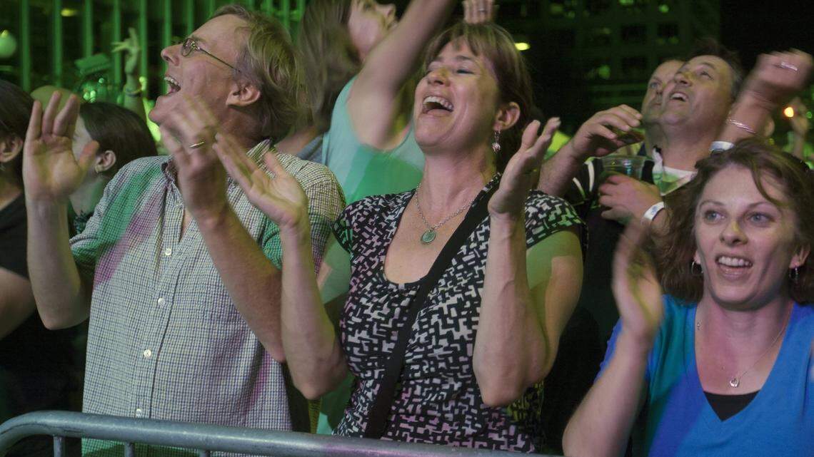 The crowd sang along with Gaelic Storm on Saturday, August 30, 2014 at the 12th annual Kansas City Irish Fest at Crown Center.