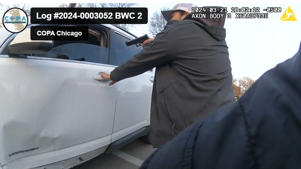 Body camera footage shows Chicago police firing at a man 96 times after police said he shot a cop in the forearm during a traffic stop. 