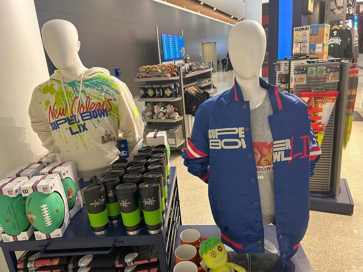 Louis Armstrong New Orleans International Airport had plenty of Super Bowl merchandise for sale on Wednesday. At least one piece seemed like it would have been a good fit for a certain AFC runner-up.