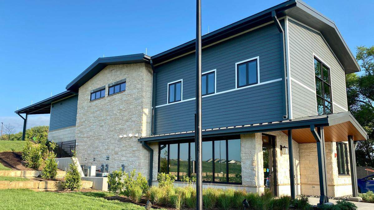 With its rooflines and residential-like exterior, Olathe’s newest fire station was designed to fit in with the surrounding neighborhood.