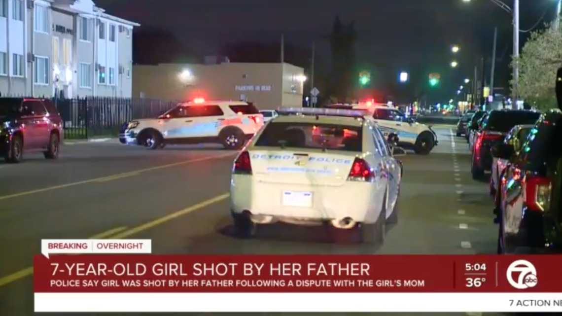 A 7-year-old girl in Michigan is recovering after she was shot during a dispute between her parents, police say.