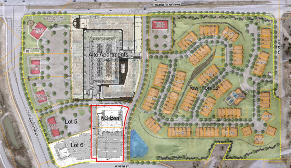 The Vista Village development plan includes town homes, restaurants, and a potential brewery.