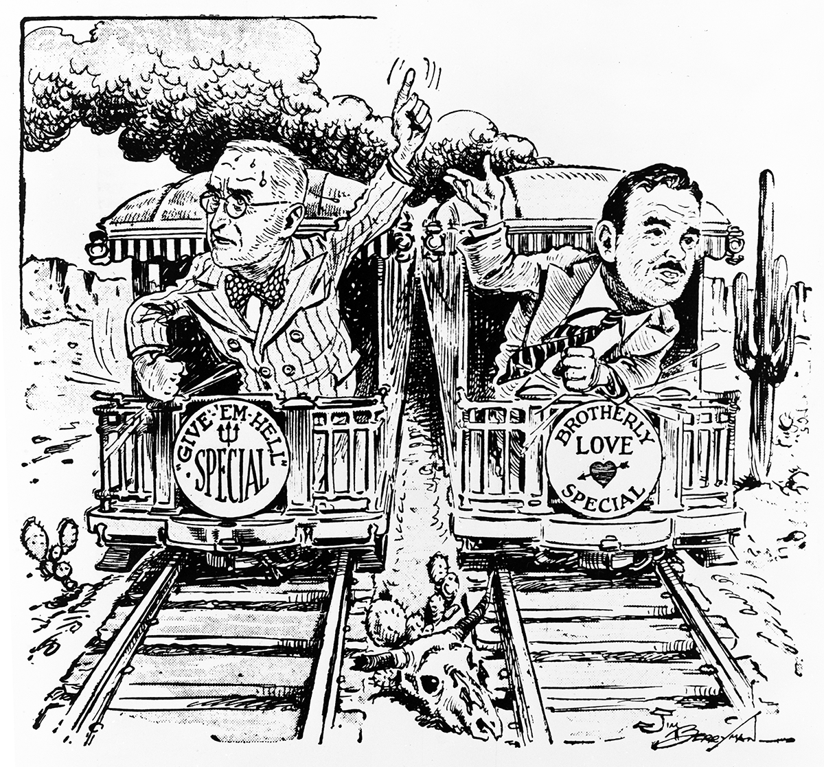 Political cartoons will be among more than 100 artifacts in “Upset! Harry Truman and the 1948 Campaign” running May 30-Feb. 1 at the Harry S. Truman Presidential Library.