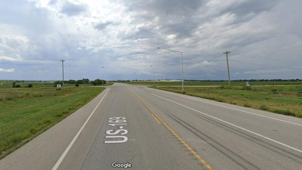 A bus from the women’s state prison in Topeka collided with a semi-truck early Thursday at Oregon Road and U.S. 169 just outside of Iola, Kansas, a Kansas Highway Patrol dispatcher said. There were around 20 passengers aboard the bus at the time of the crash. The number of people injured was not available. This Google Maps Street View image of the area is from 2022.